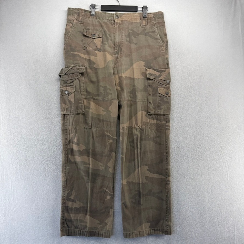 Vintage Paco Jeans Camo Pants men's 38x33 Brown Green Cargo Military Baggy y2k